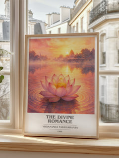 The divine romance book cover poster colour and style options – Yogananda Paramahansa book art
