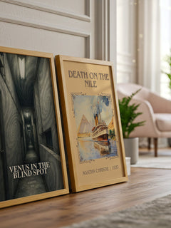 Venus in the Blind Spot watercolour print framed by window – literary home decor