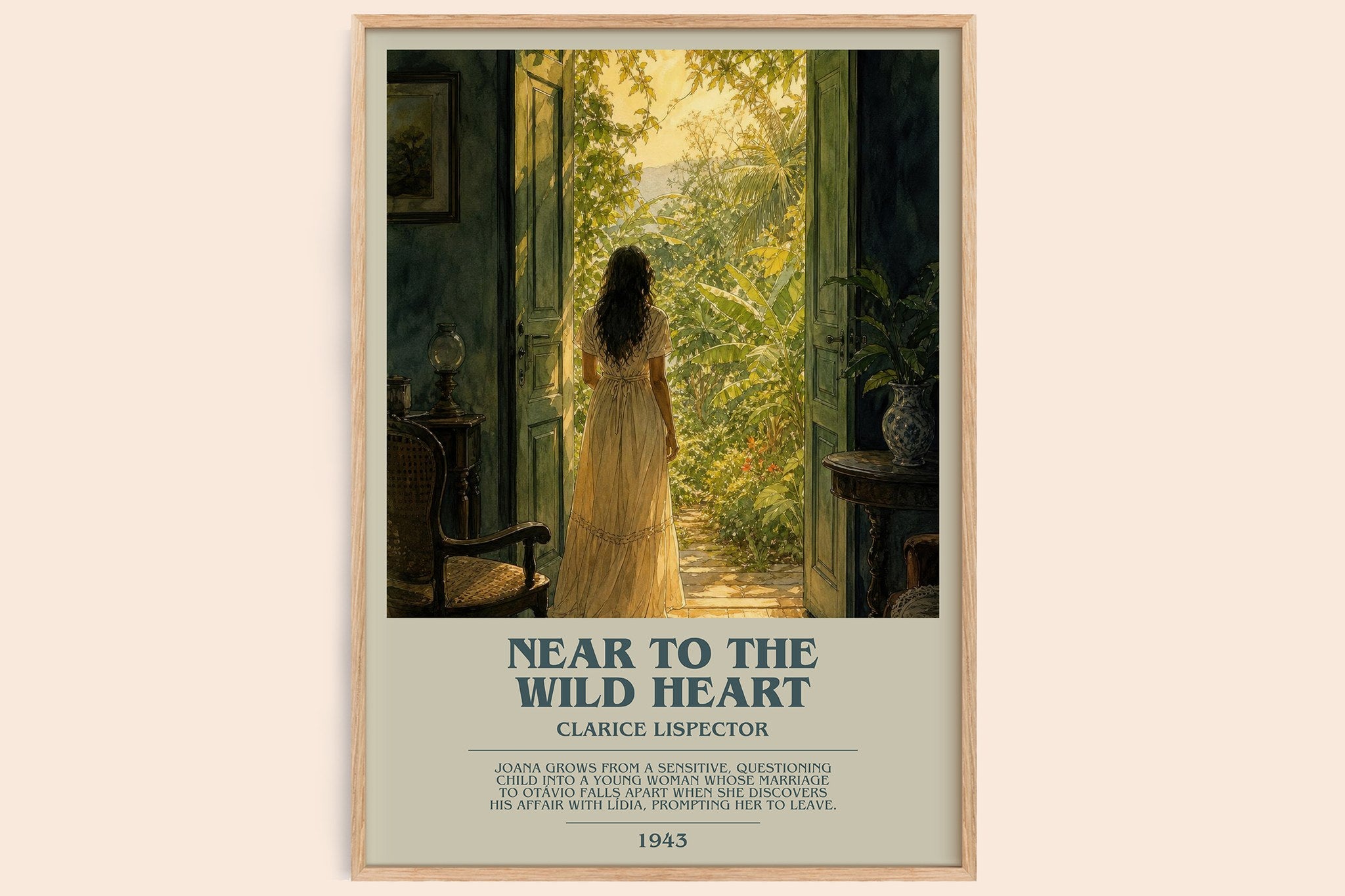 Near to the wild heart Bookish Wall Art by Clarice Lispector