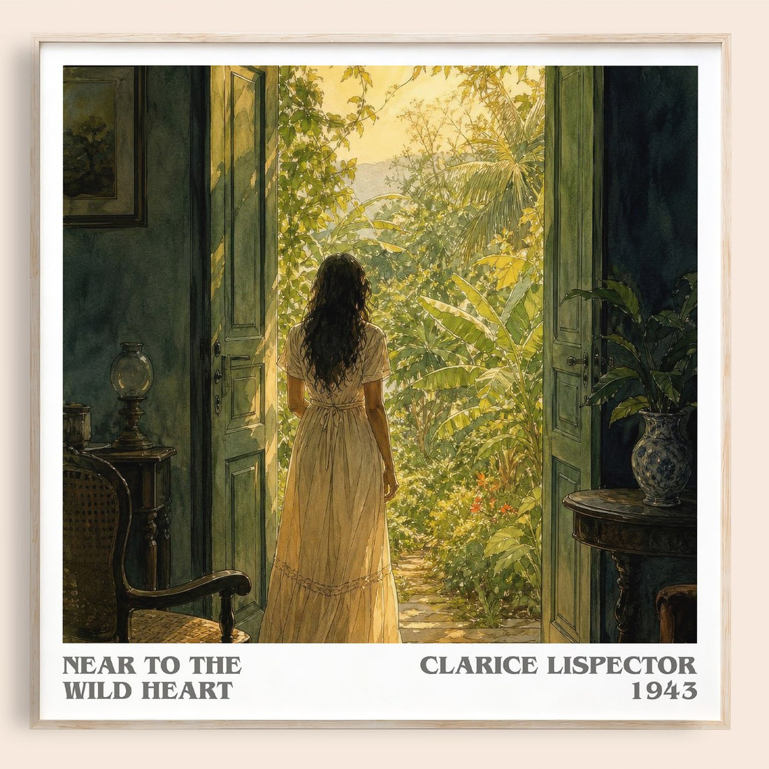 Near to the wild heart literary book poster by Clarice Lispector – framed literary art print