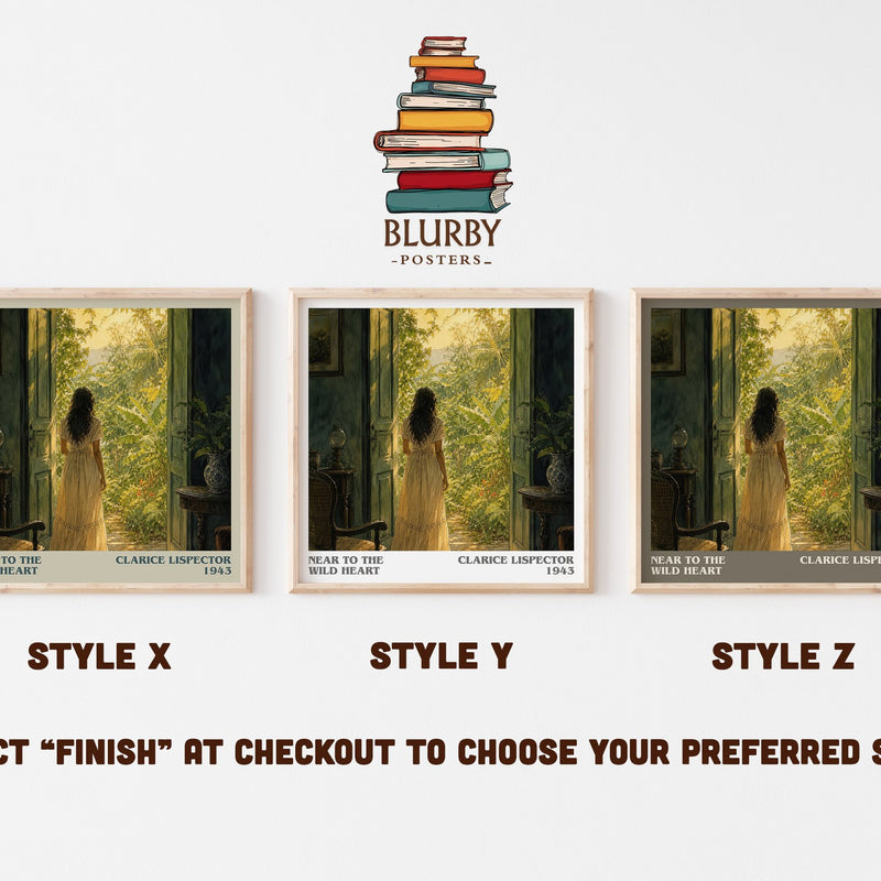 Near to the wild heart literary print in frame leaning in hallway – literary fiction wall art