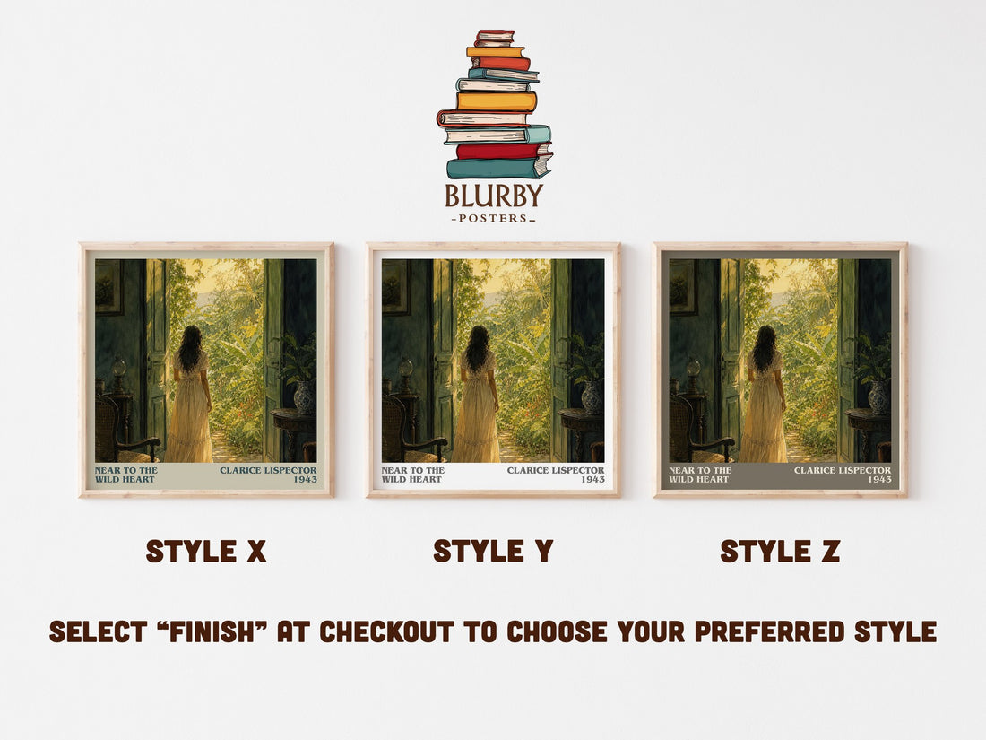 Near to the wild heart literary print in frame leaning in hallway – literary fiction wall art (mockup)