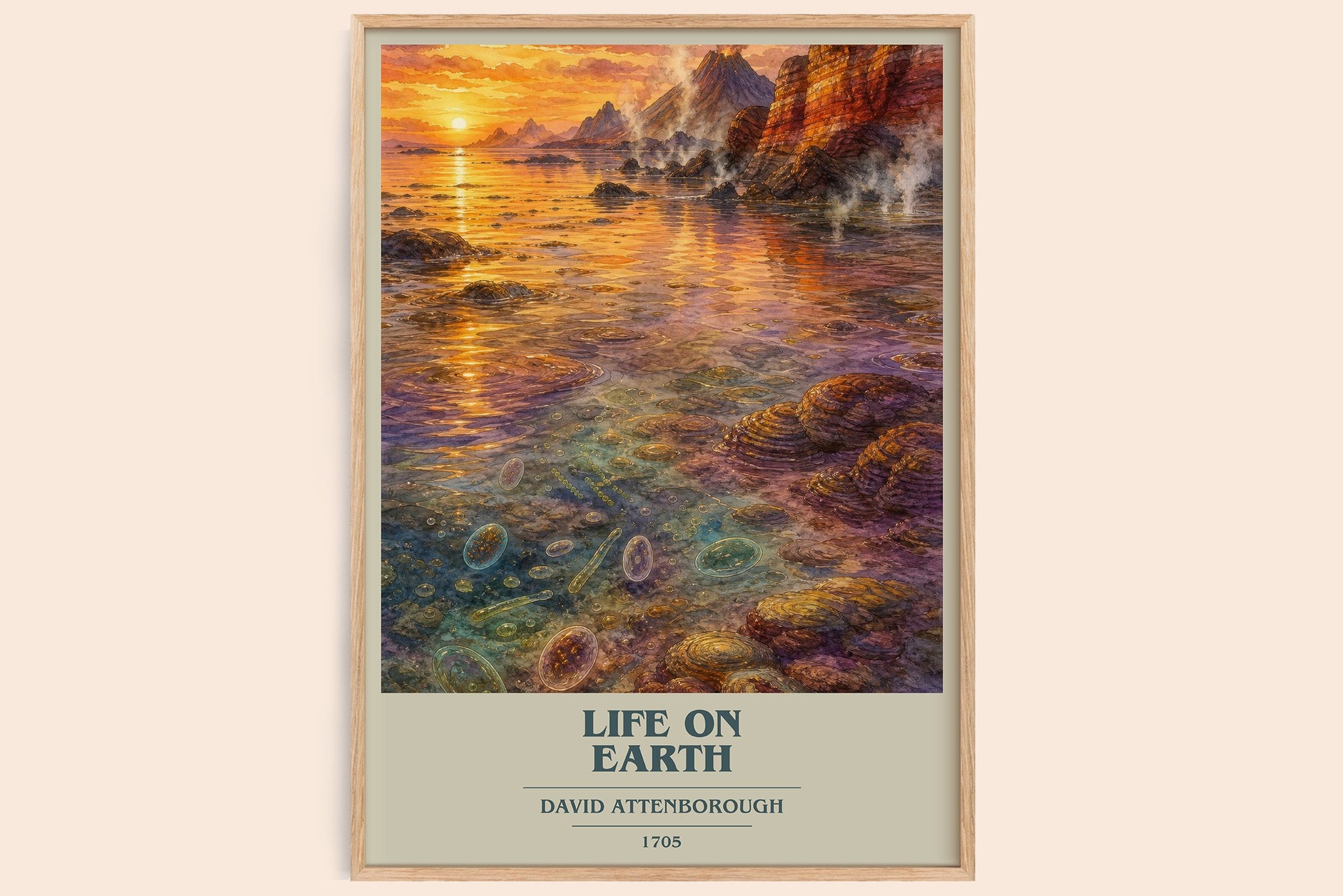 Life on Earth Book Cover Poster by David Attenborough