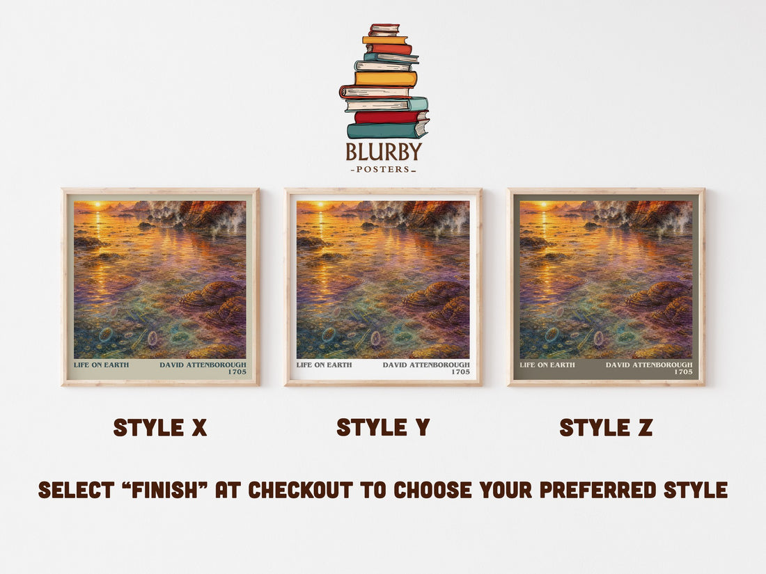 Life on Earth literary print in frame leaning in hallway – __new__:educational wall art (mockup)