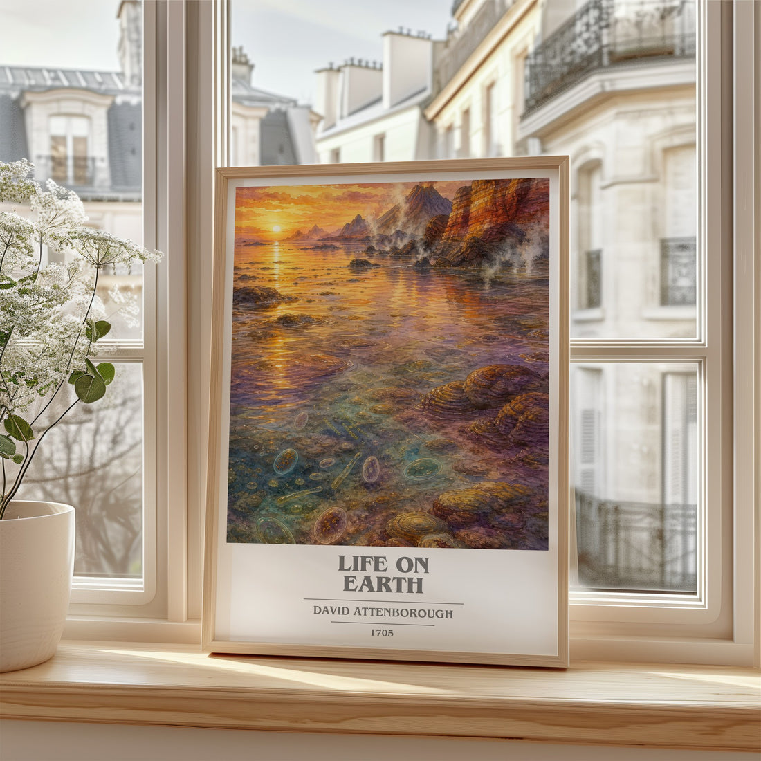 Life on Earth book cover poster colour and style options – David Attenborough book art