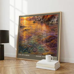 Life on Earth literary print framed by window – literary home decor
