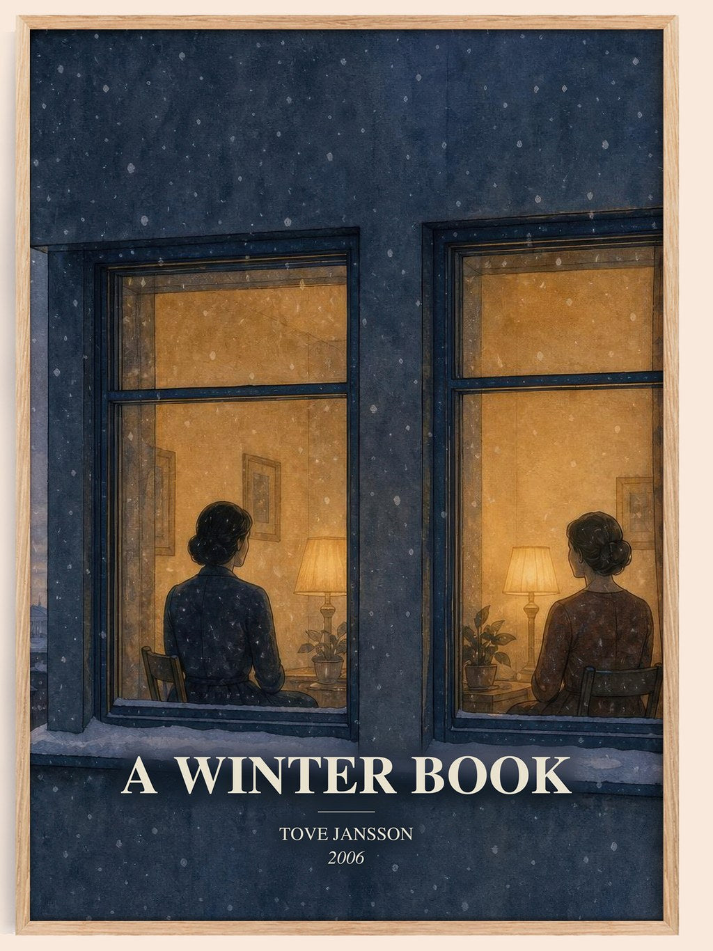 A winter book watercolour book poster by Tove Jansson – framed literary art print