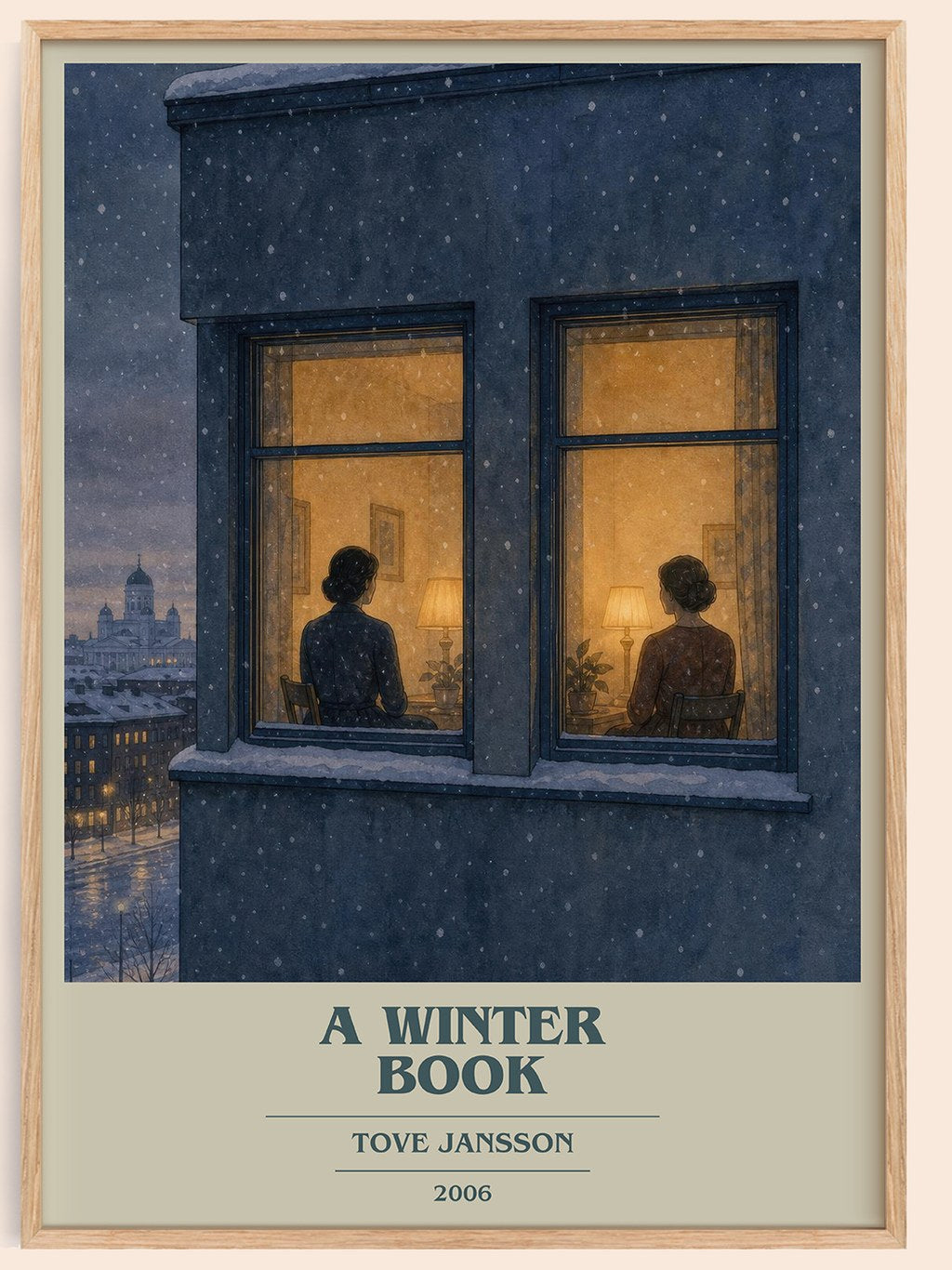 A winter book book cover book poster by Tove Jansson – framed literary art print