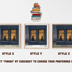 A winter book literary print in frame leaning in hallway – literary fiction wall art
