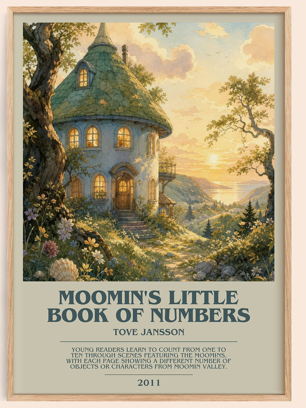 Moomin's little book of numbers bookish book poster by Tove Jansson – framed literary art print