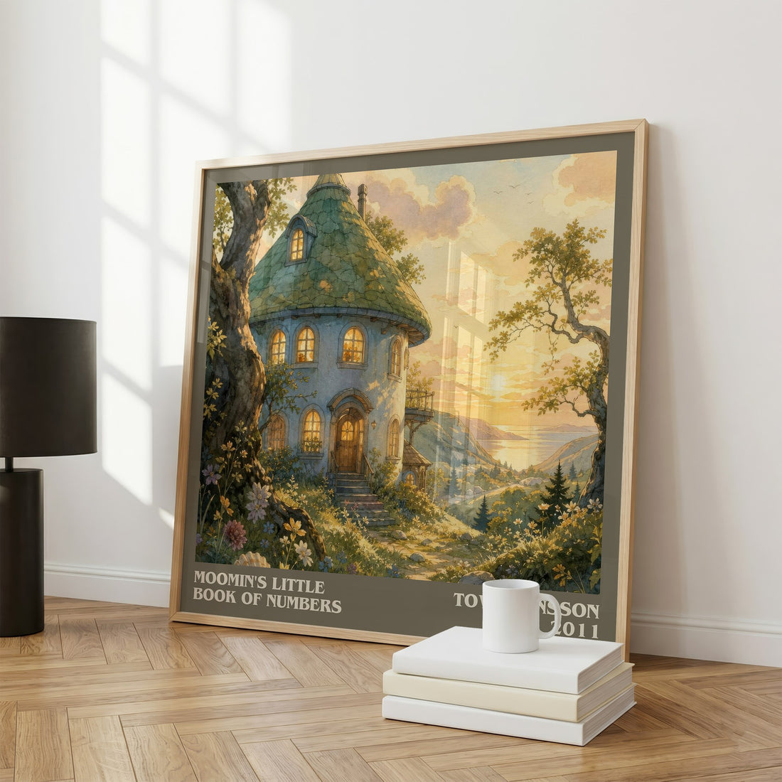 Moomin's little book of numbers literary print framed by window – literary home decor