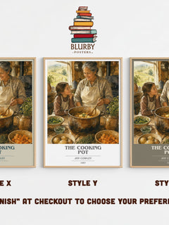 The Cooking Pot book cover print in frame leaning in hallway – childrens wall art