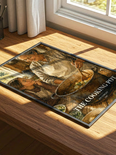 The Cooking Pot watercolour book poster framed on wall – childrens wall art
