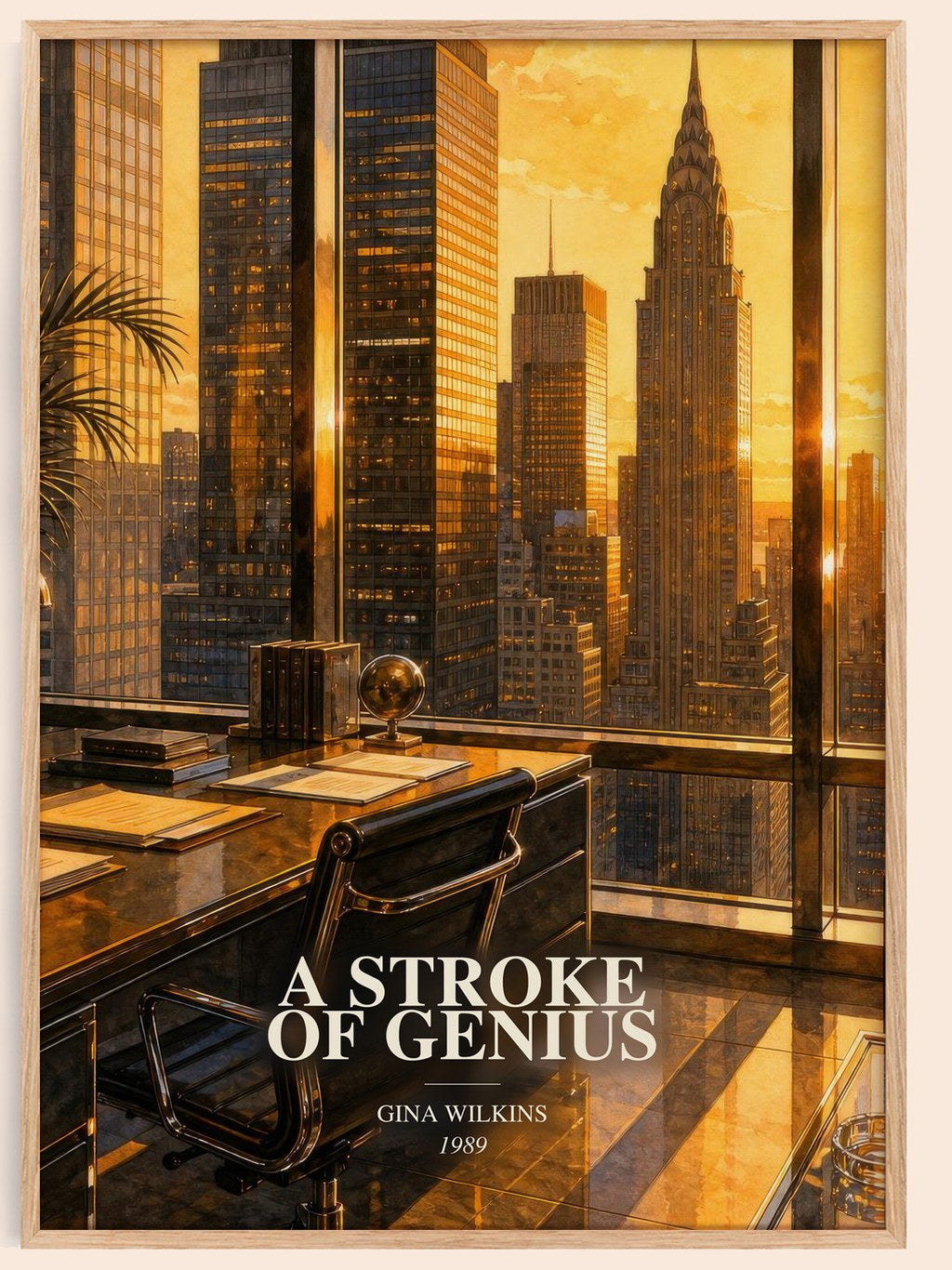 A Stroke Of Genius watercolour book poster by Gina Wilkins – framed literary art print