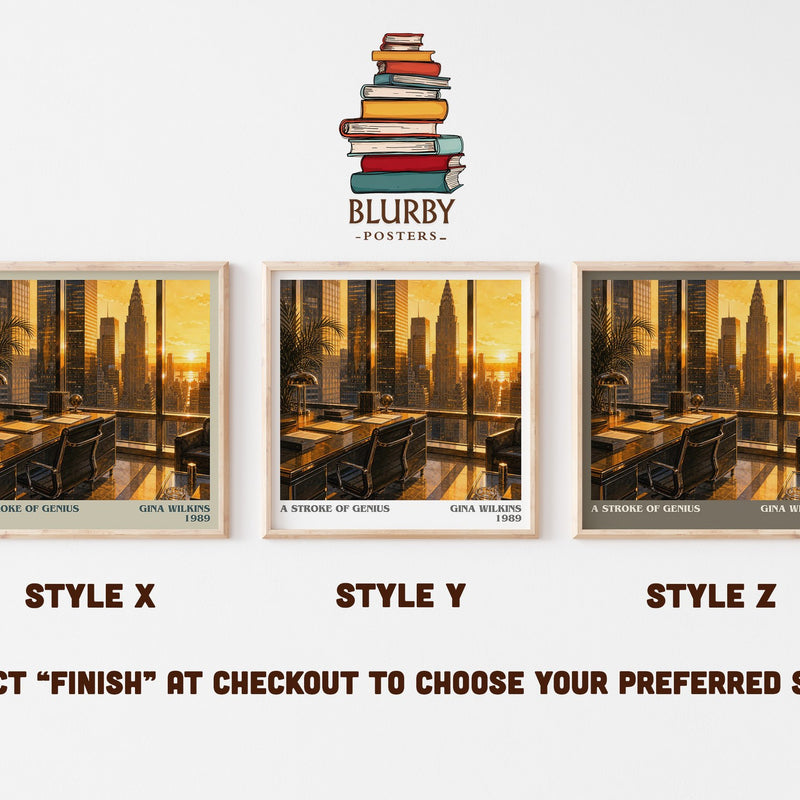 A Stroke Of Genius literary print in frame leaning in hallway – romance wall art