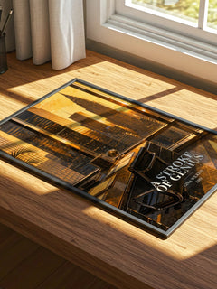 A Stroke Of Genius watercolour book poster framed on wall – romance wall art