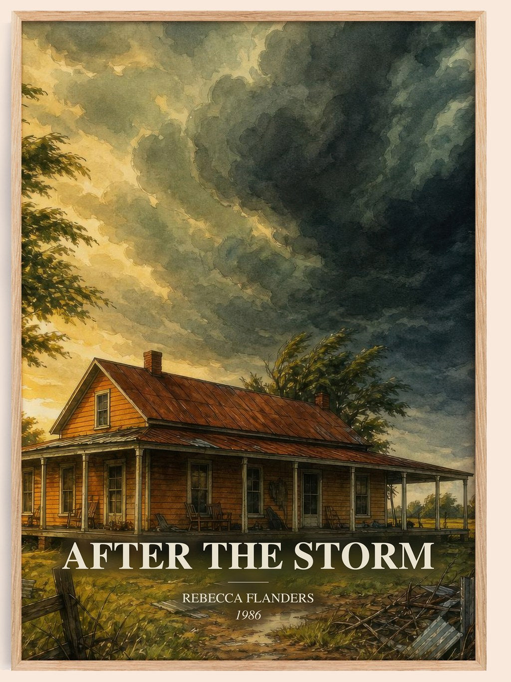 After the Storm watercolour book poster by Rebecca Flanders – framed literary art print