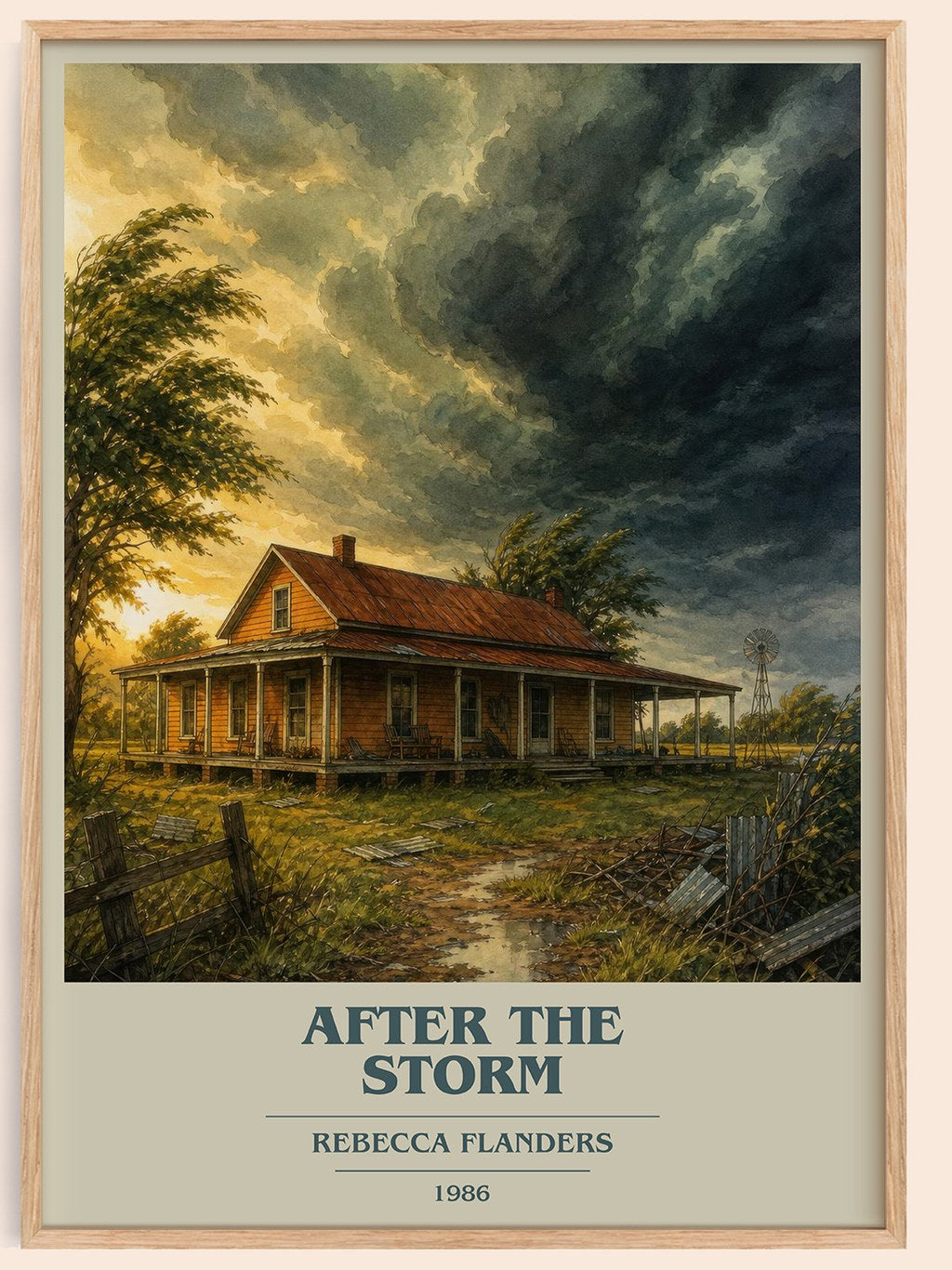 After the Storm book cover book poster by Rebecca Flanders – framed literary art print