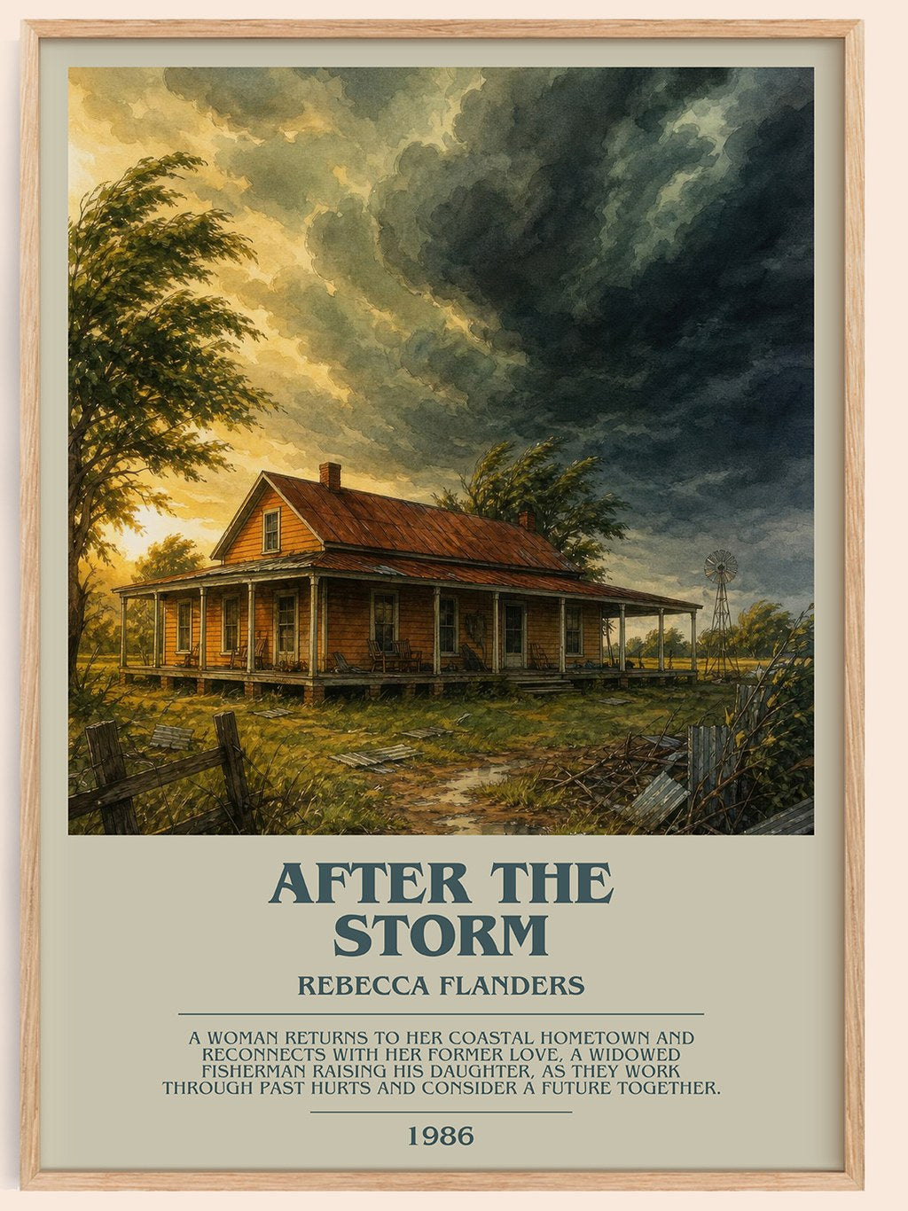 After the Storm bookish book poster by Rebecca Flanders – framed literary art print