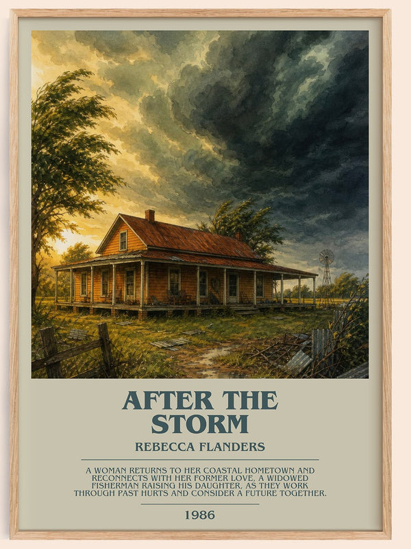 After the Storm bookish book poster by Rebecca Flanders – framed literary art print