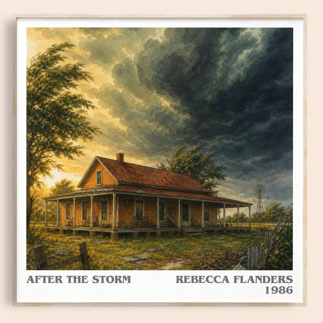 After the Storm literary book poster by Rebecca Flanders – framed literary art print