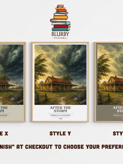 After the Storm book cover print in frame leaning in hallway – romance wall art