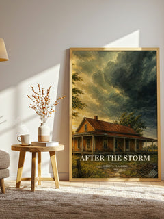 After the Storm watercolour print in frame leaning in hallway – romance wall art