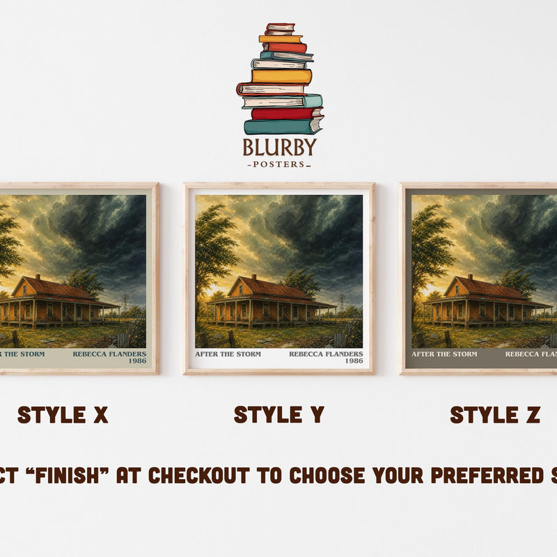 After the Storm literary print in frame leaning in hallway – romance wall art