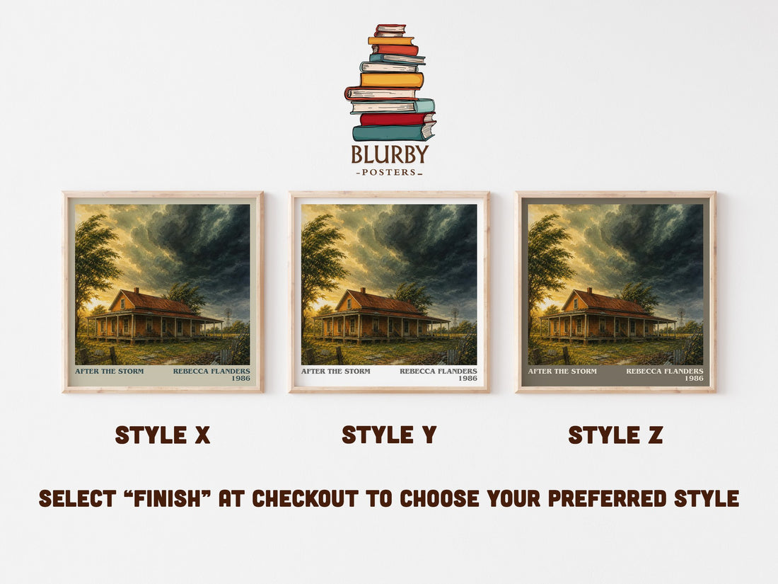 After the Storm literary print in frame leaning in hallway – romance wall art (mockup)