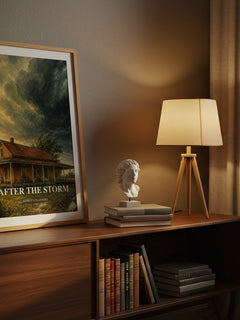 After the Storm watercolour print on bookshelf – Rebecca Flanders fan gift