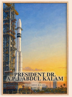 President Dr. A.P.J. Abdul Kalam watercolour book poster by A. P. J. Abdul Kalam – framed literary art print