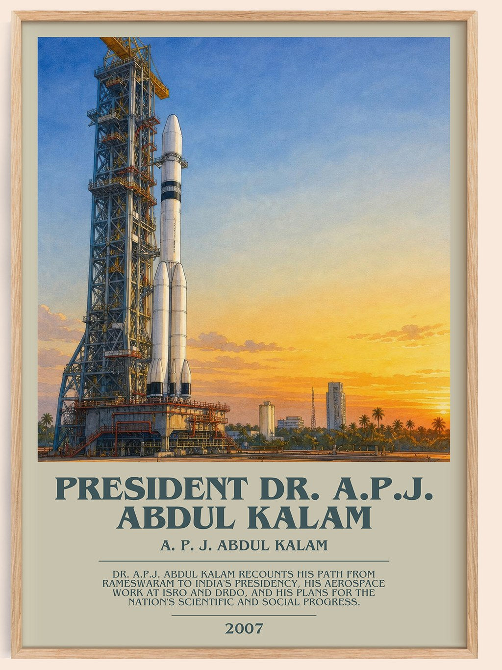 President Dr. A.P.J. Abdul Kalam bookish book poster by A. P. J. Abdul Kalam – framed literary art print