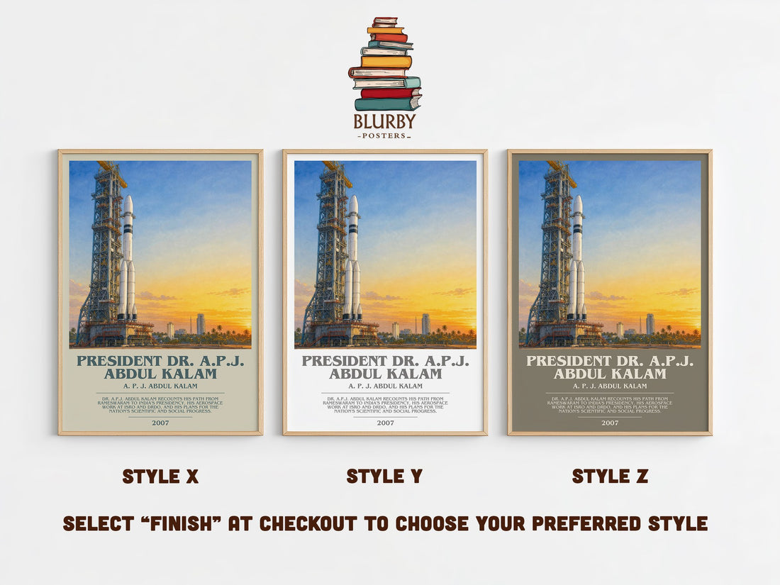 President Dr. A.P.J. Abdul Kalam bookish print in frame leaning in hallway – memoir wall art (mockup)