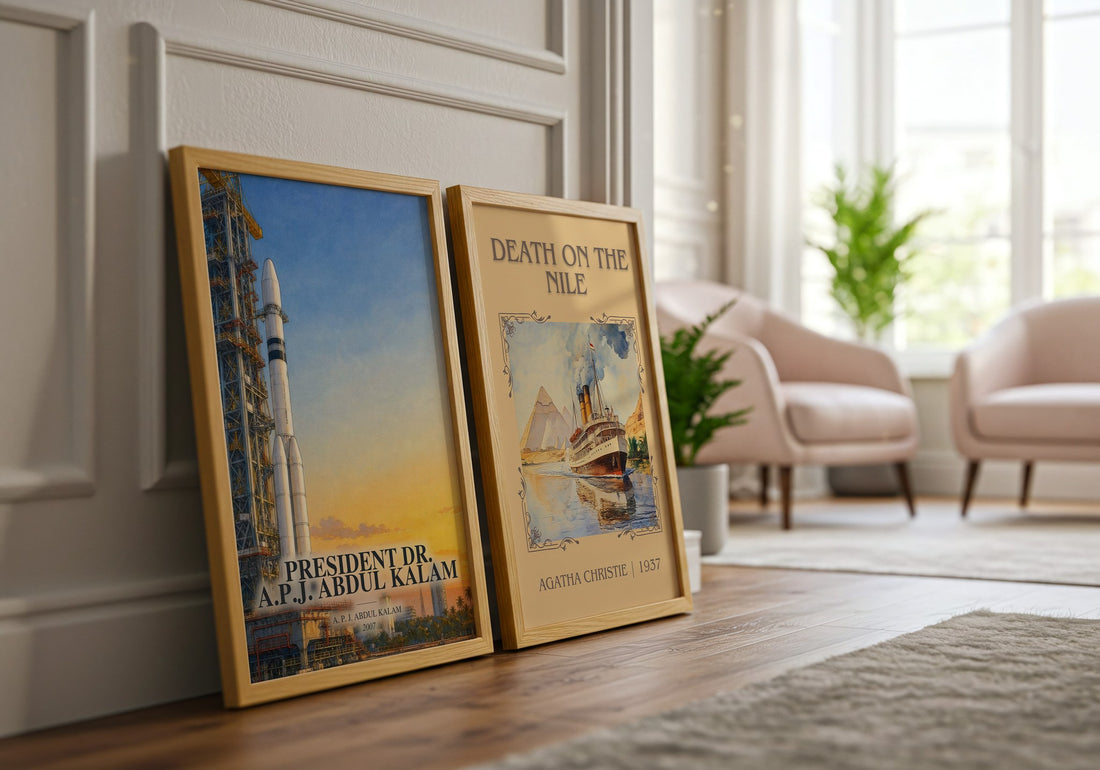 President Dr. A.P.J. Abdul Kalam watercolour print framed by window – literary home decor