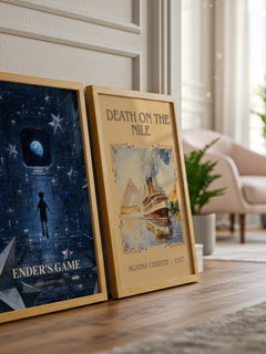 Ender's Game watercolour print framed by window – literary home decor