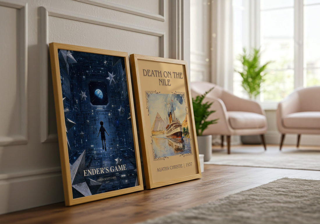 Ender's Game watercolour print framed by window – literary home decor