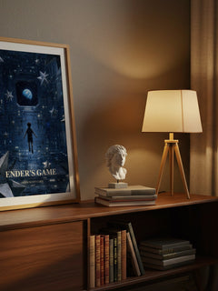 Ender's Game watercolour print on bookshelf – Orson Scott Card. fan gift