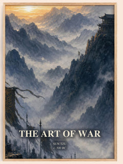 The Art of War watercolour book poster by Sun Tzu – framed literary art print