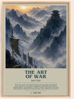 The Art of War bookish book poster by Sun Tzu – framed literary art print