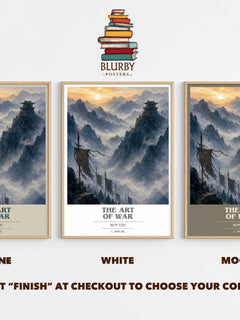 The Art of War book cover print framed by window – Stone, White and Mocha side by side – choose your colour