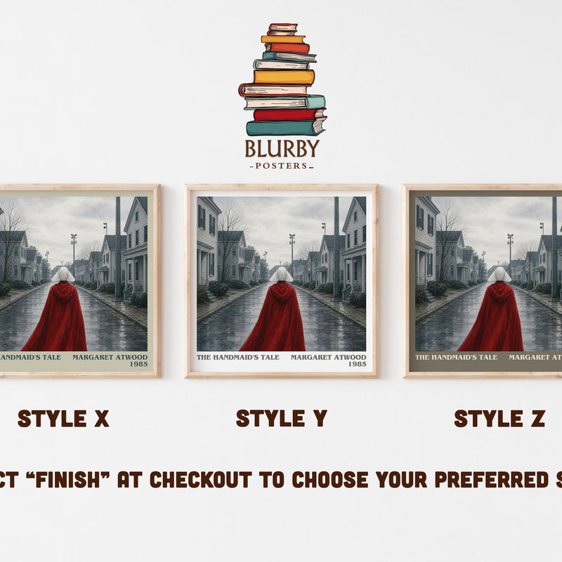 The Handmaid's Tale literary print in frame leaning in hallway – dystopian wall art