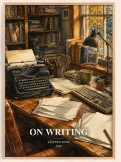 On Writing watercolour book poster by Stephen King – framed literary art print