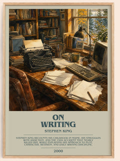 On Writing bookish book poster by Stephen King – framed literary art print
