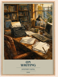 On Writing book cover book poster by Stephen King – framed literary art print