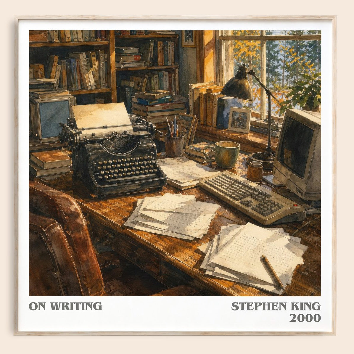 On Writing literary book poster by Stephen King – framed literary art print
