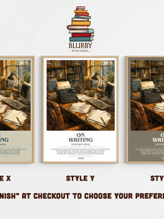 On Writing bookish print framed by window – literary home decor