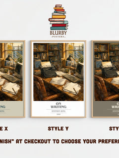 On Writing book cover print framed by window – literary home decor