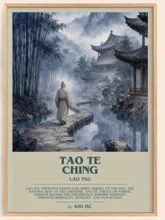 Tao Te Ching bookish book poster by Lao Tsu – framed literary art print