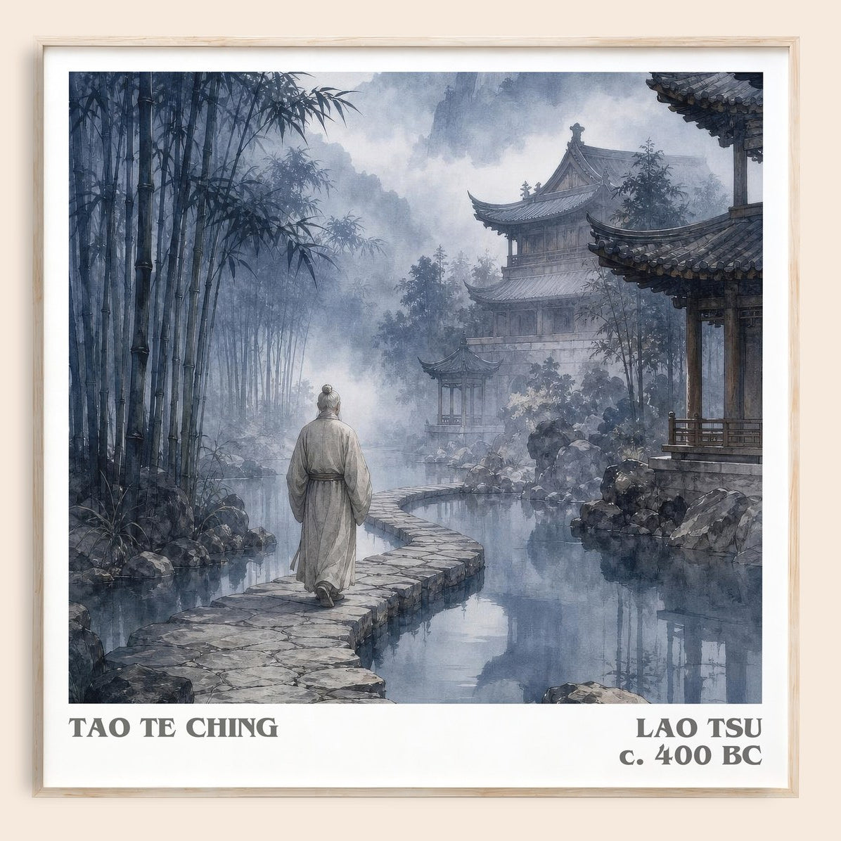 Tao Te Ching literary book poster by Lao Tsu – framed literary art print