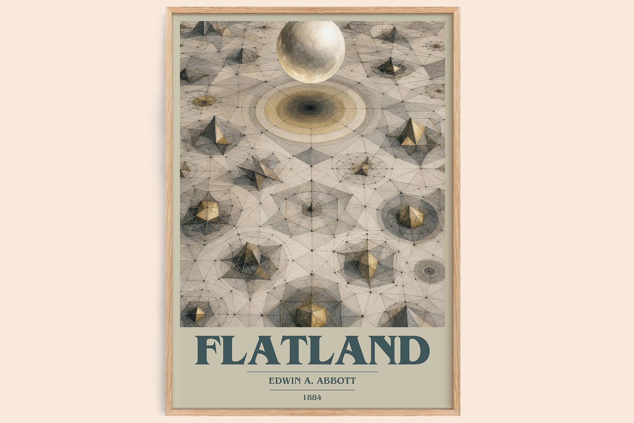 Flatland Book Cover Poster by Edwin A. Abbott